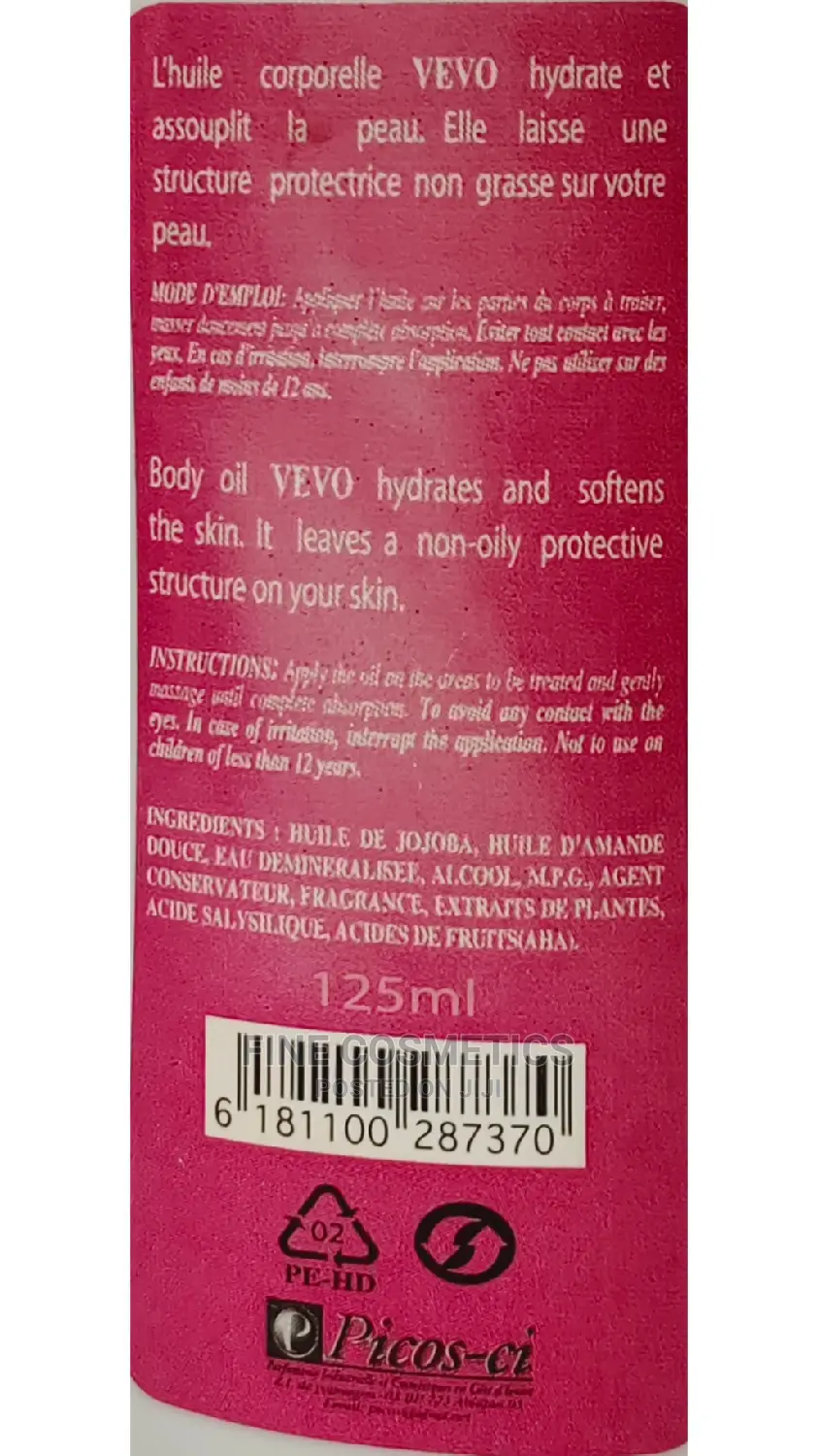 Vevo Clarifying Body Oil 125ml