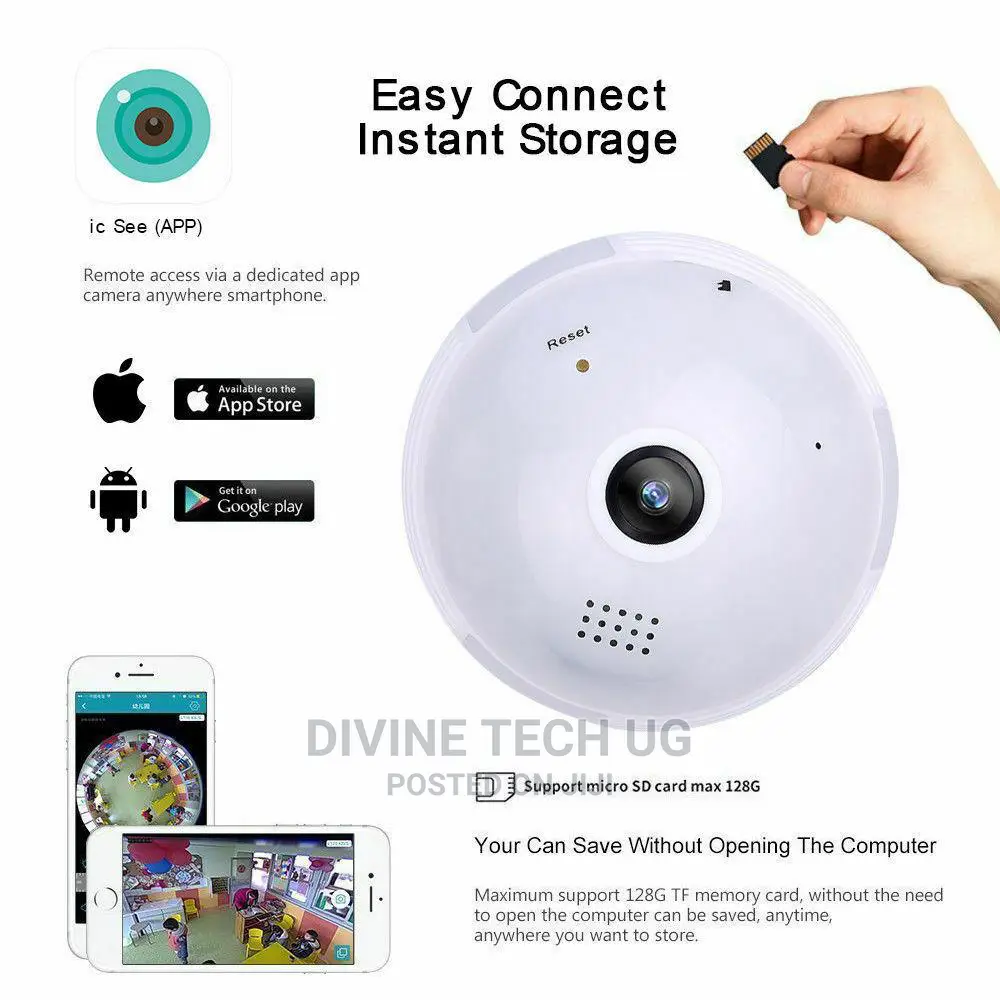 1080P Wireless 360° Panoramic Fisheye Bulb Light Camera