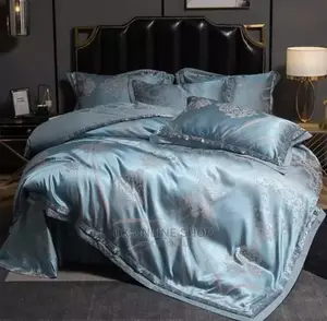 Luxury Silky Satin Jacquard Cotton Bedding Set 4pcs Embro