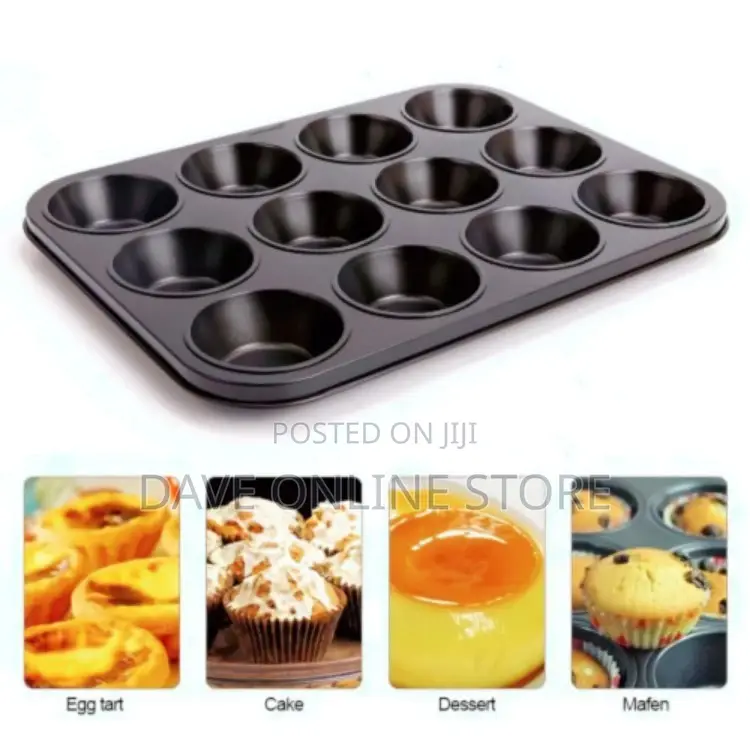 12-Hole Long Life,Cupcake Baking Tray /Oven Tray Pan