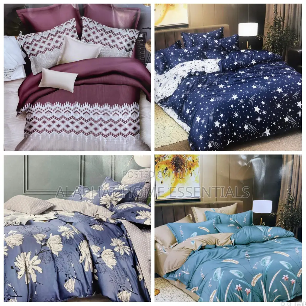 4 Pc Cotton Duvet .2pillow Cases One Bedsheet