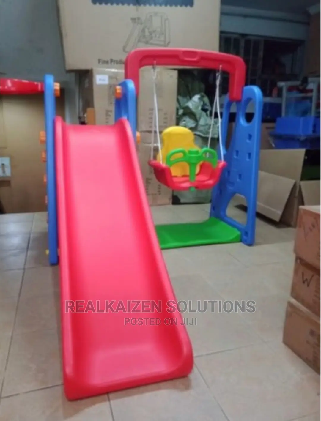 Outdoor Plastic Colourful Kid Swing Slide Basketball Hoop