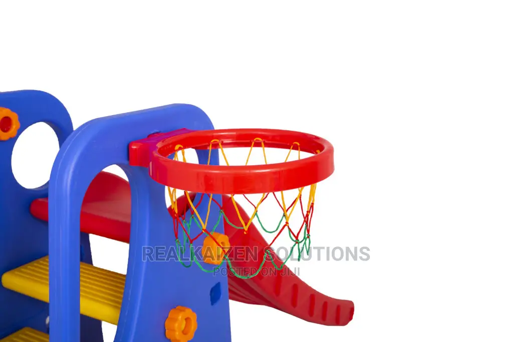 Outdoor Plastic Colourful Kid Swing Slide Basketball Hoop