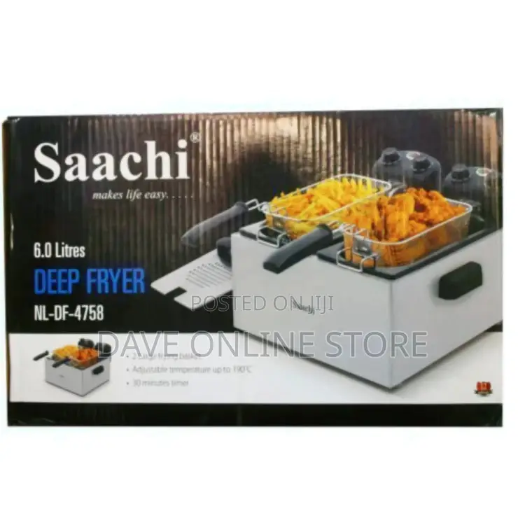 Saachi Stainless Steel Double Deep Fryer 6.0 Litres -
