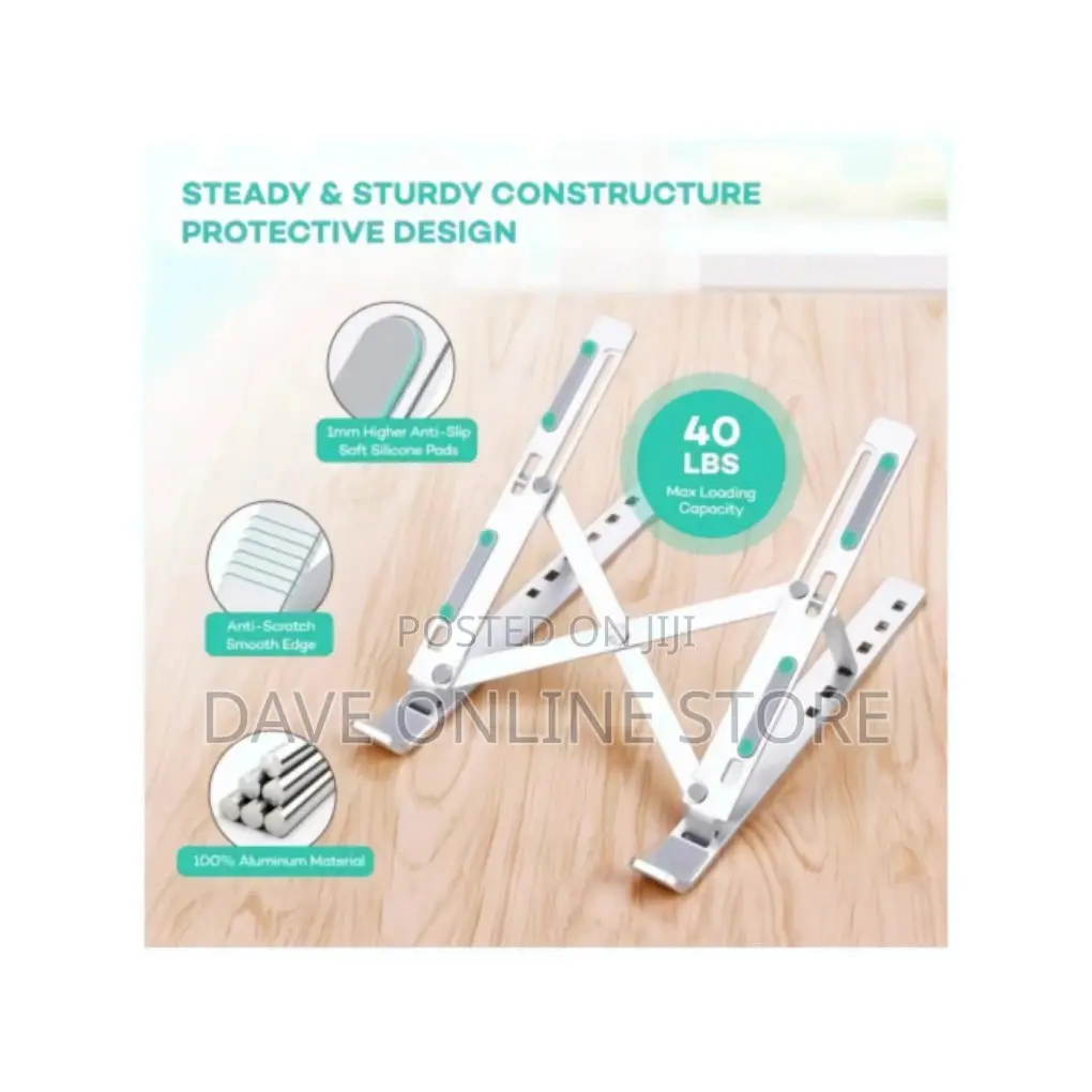 Portable Folding Laptop Stand Holder Adjustable Metalic