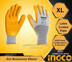 Ingco Latex Gloves Industrial Chemical HGVL08-XL