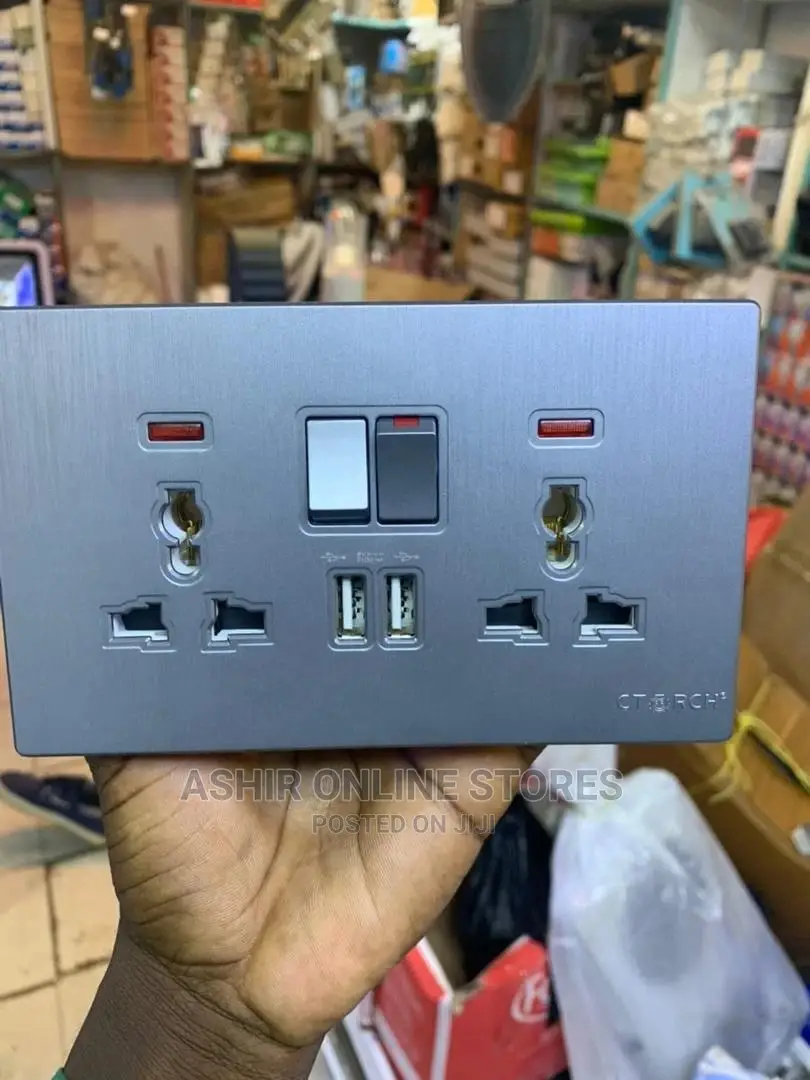 Grey Double Sockets With Usb