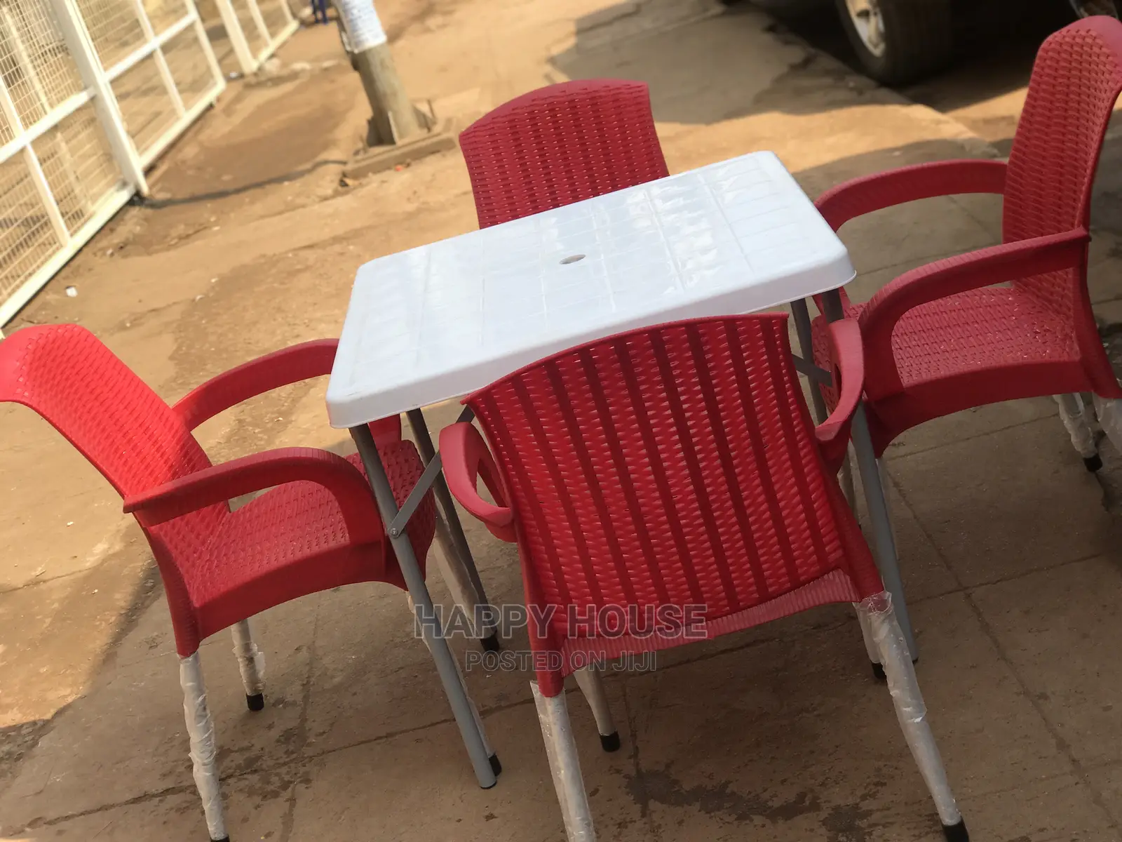 Set of Table and 4 Plastic Chairs