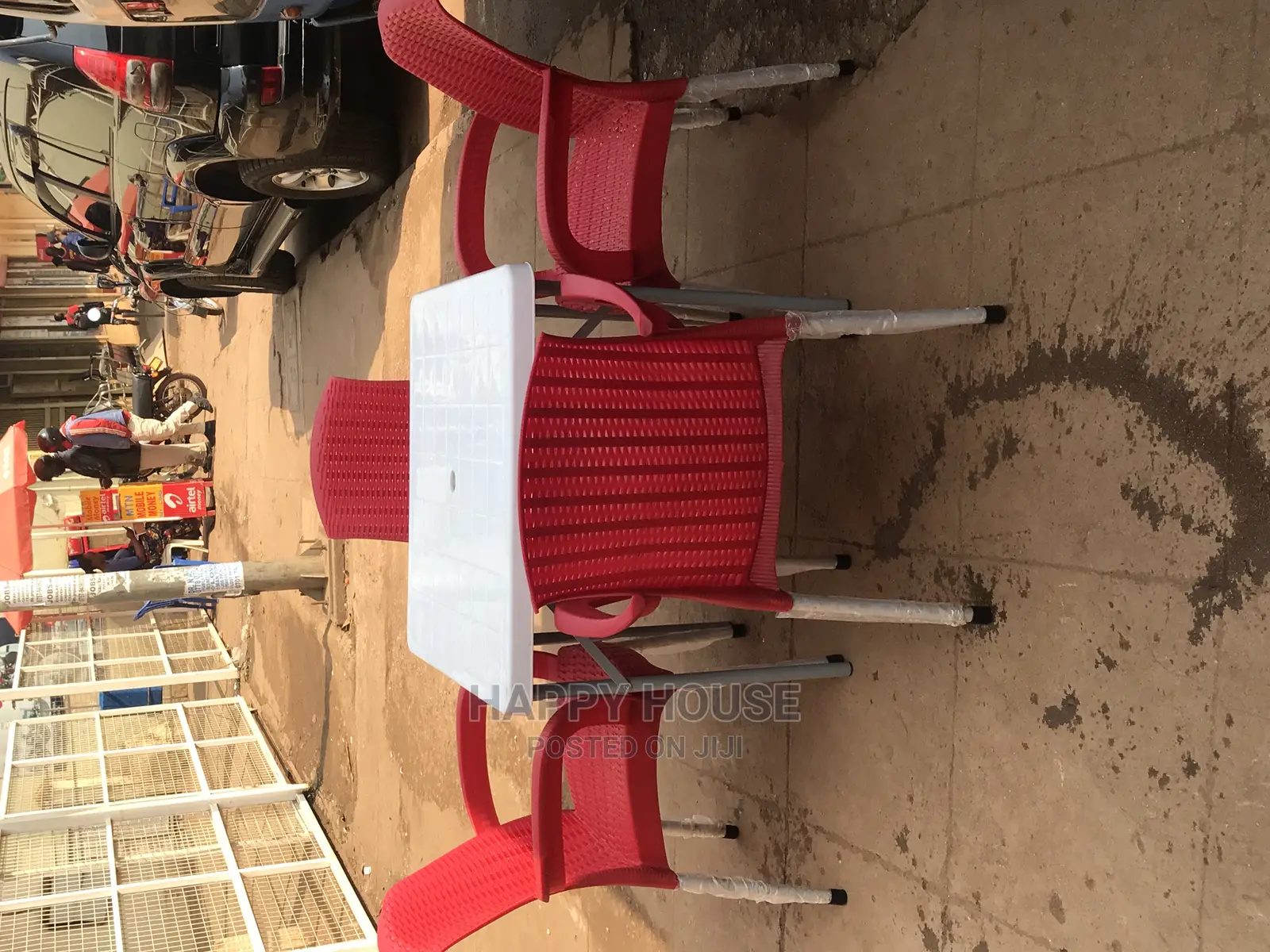 Set of Table and 4 Plastic Chairs