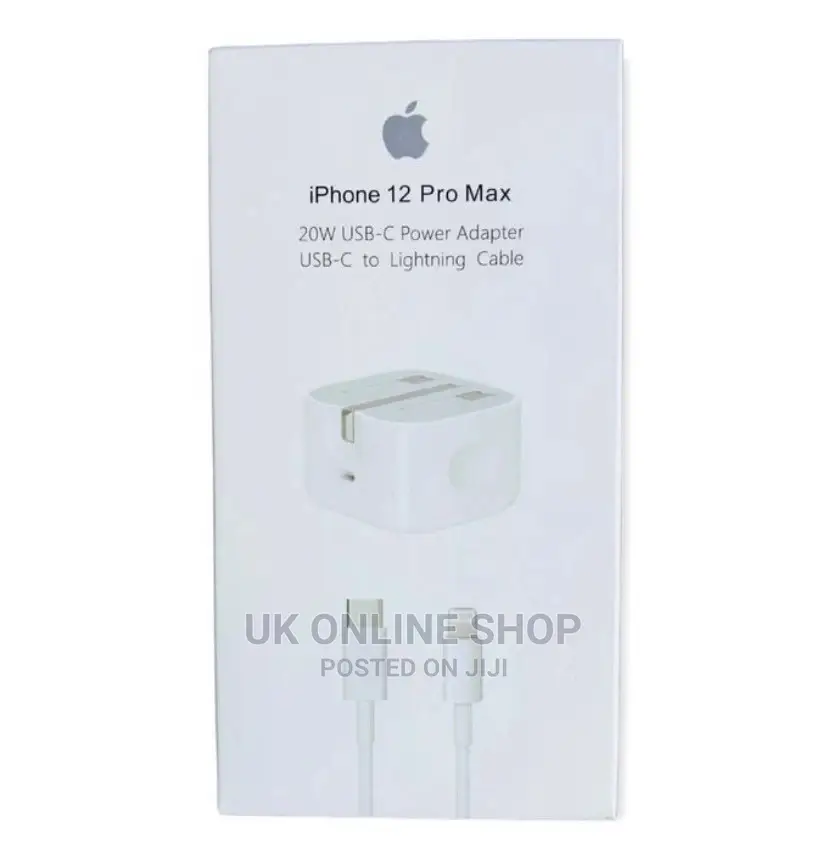 White iPhone 12 Pro Max 20 Watt Fast Charger