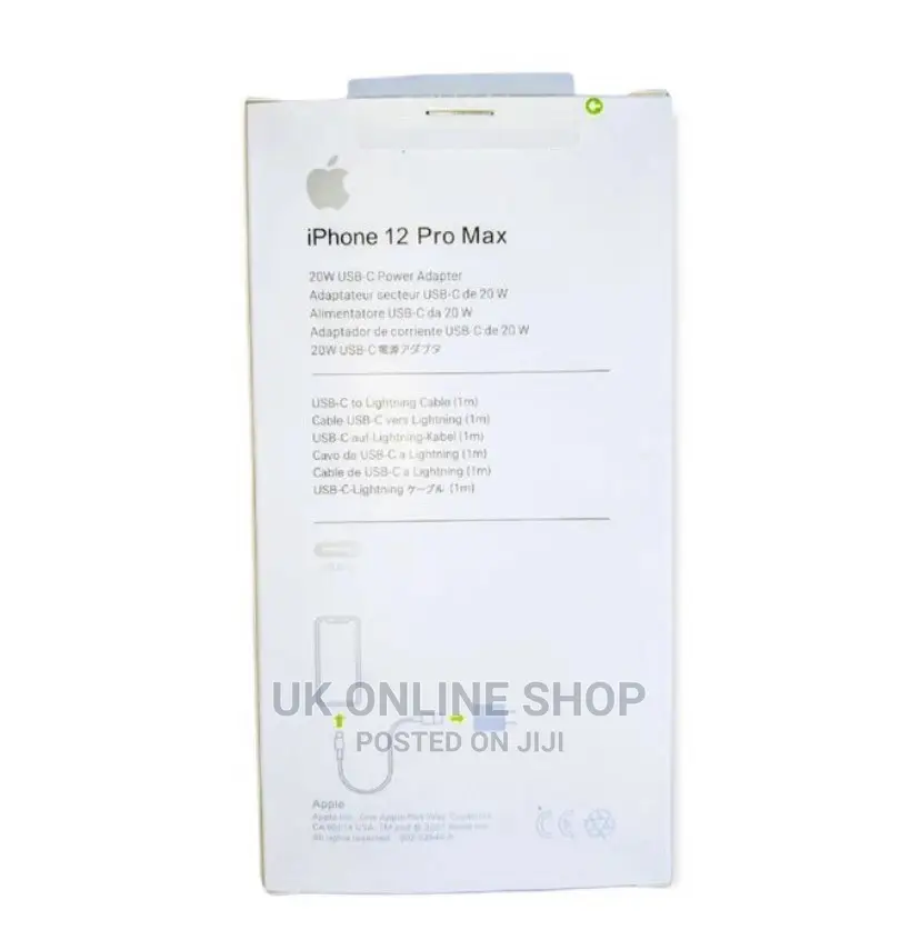 White iPhone 12 Pro Max 20 Watt Fast Charger