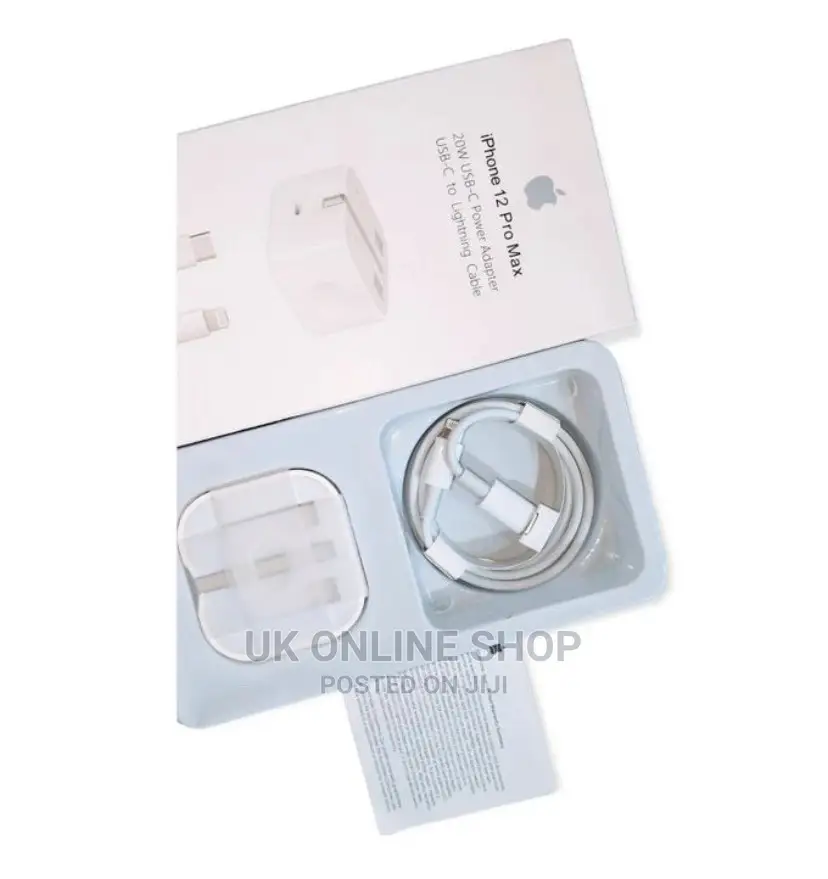 White iPhone 12 Pro Max 20 Watt Fast Charger